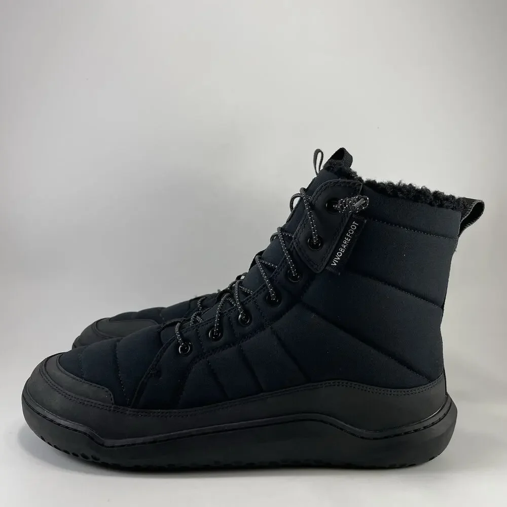 Vivobarefoot Scott Mens US 12 EU 45 Black Insulated Zero Drop Winter Boot